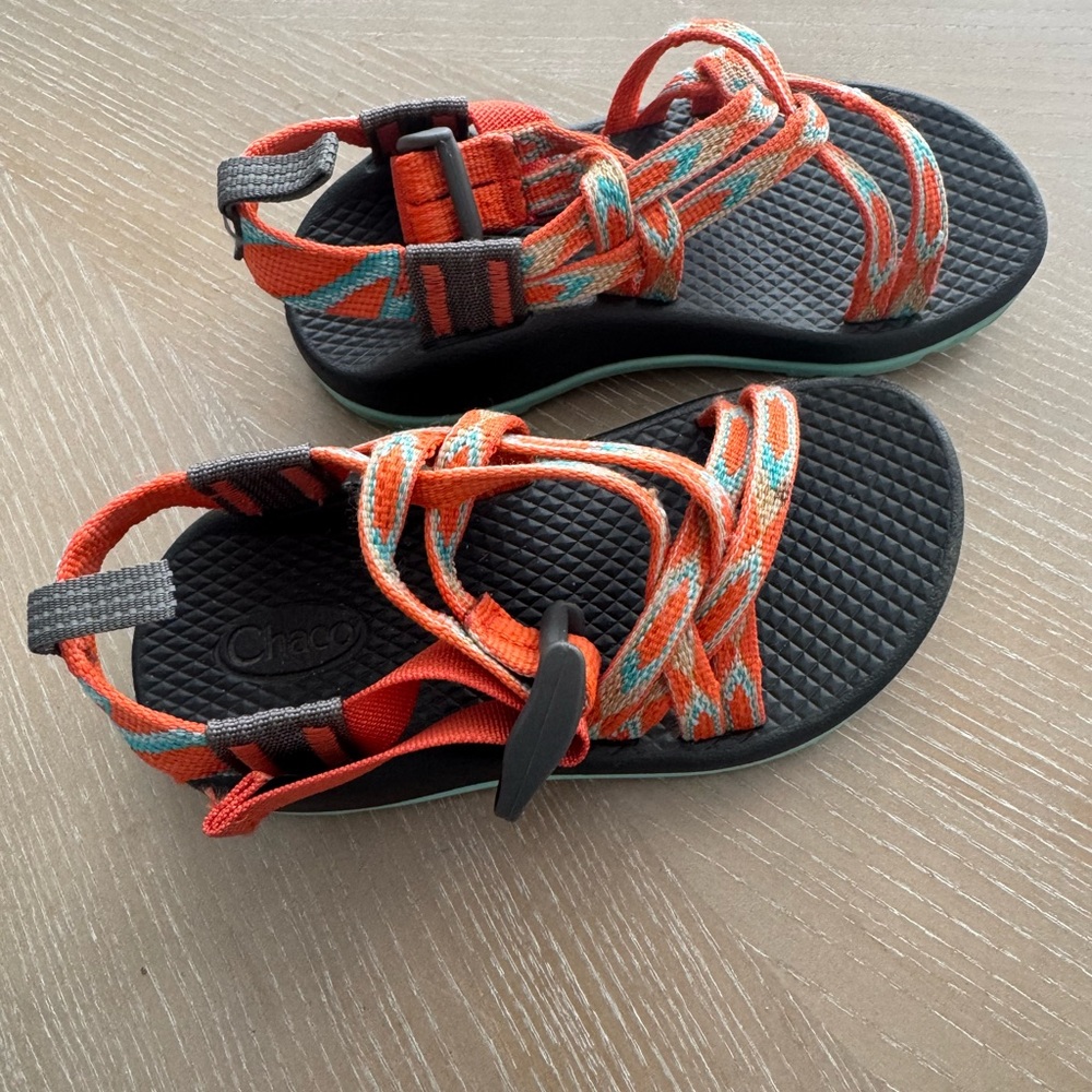 Chaco Kids Sandals - Orange and Teal